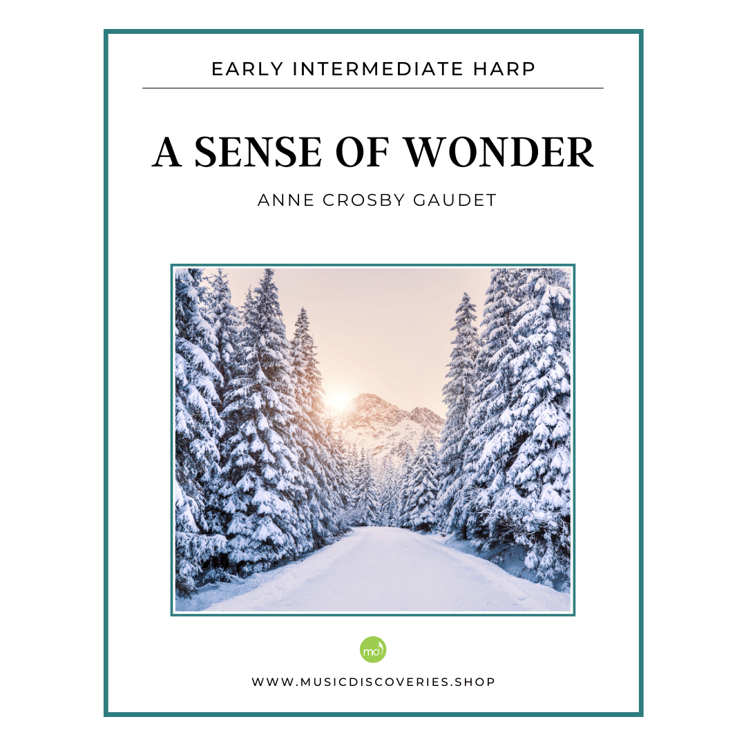 A Sense of Wonder, early intermediate harp sheet music by Anne Crosby Gaudet