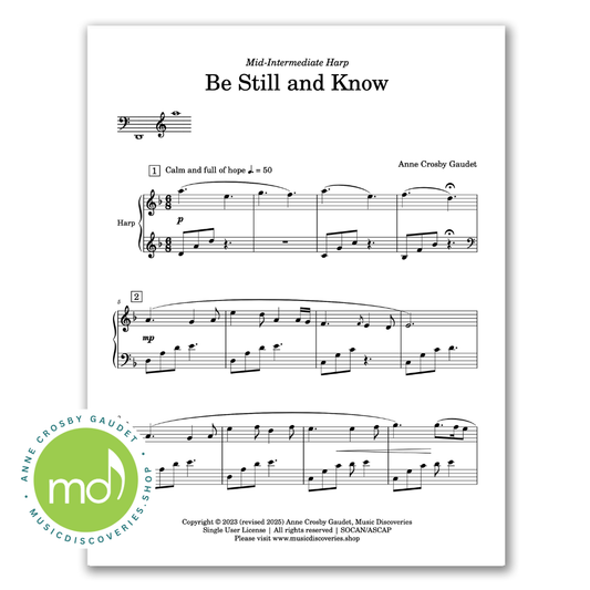 Be Still and Know, harp sheet music by Anne Crosby Gaudet
