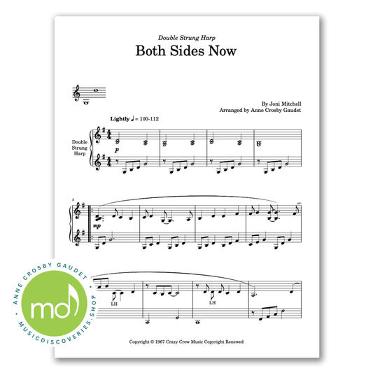 Both Sides Now by Joni Mitchell, arrangement for double strung harp by Anne Crosby Gaudet