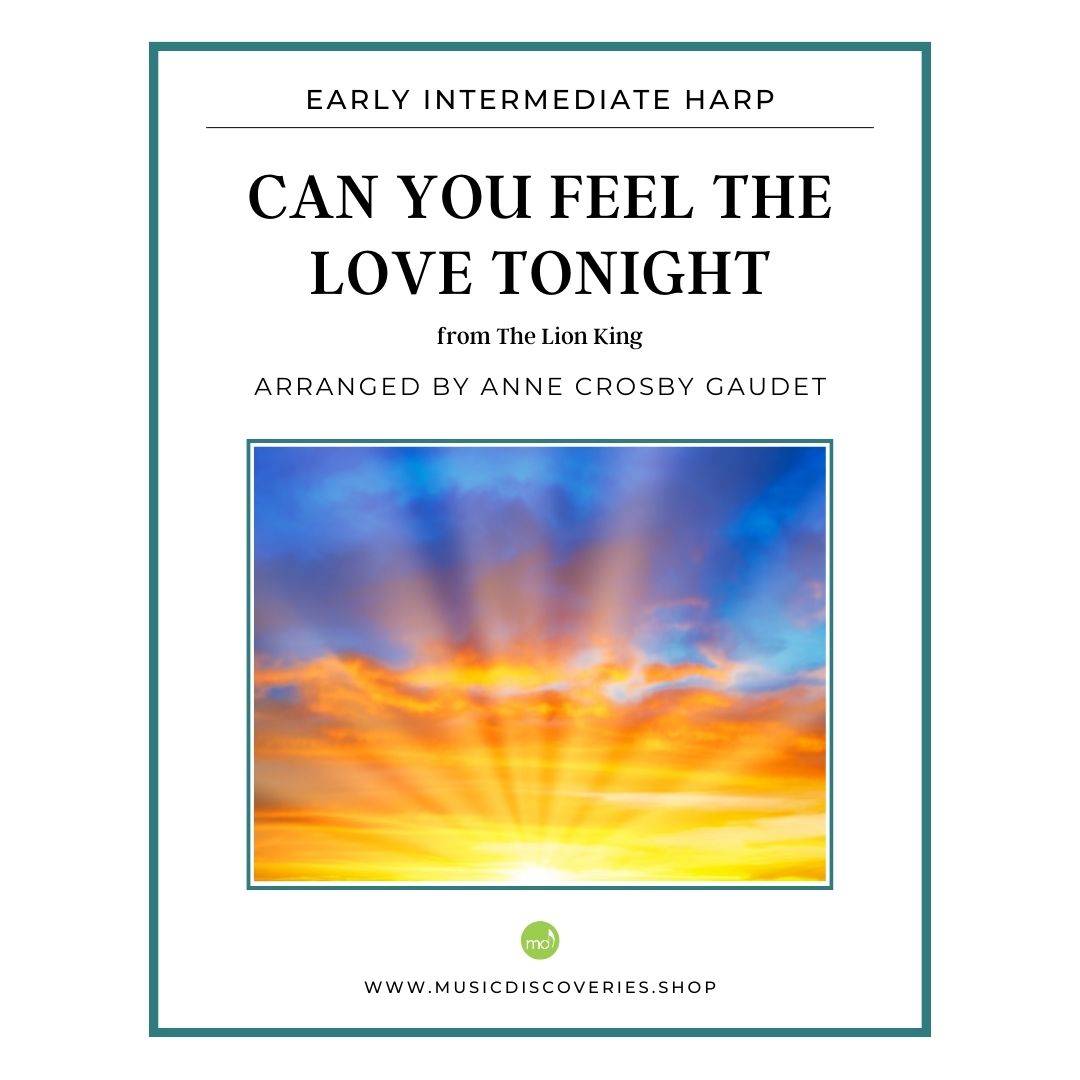 Can You Feel the Love Tonight, harp sheet music arranged by Anne Crosby Gaudet