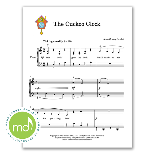 The Cuckoo Clock, piano sheet music by Anne Crosby Gaudet