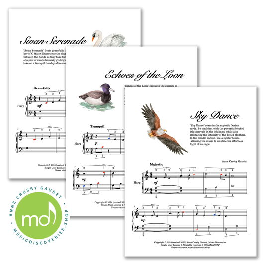 For the Birds, 5 Beginner harp solos by Anne Crosby Gaudet