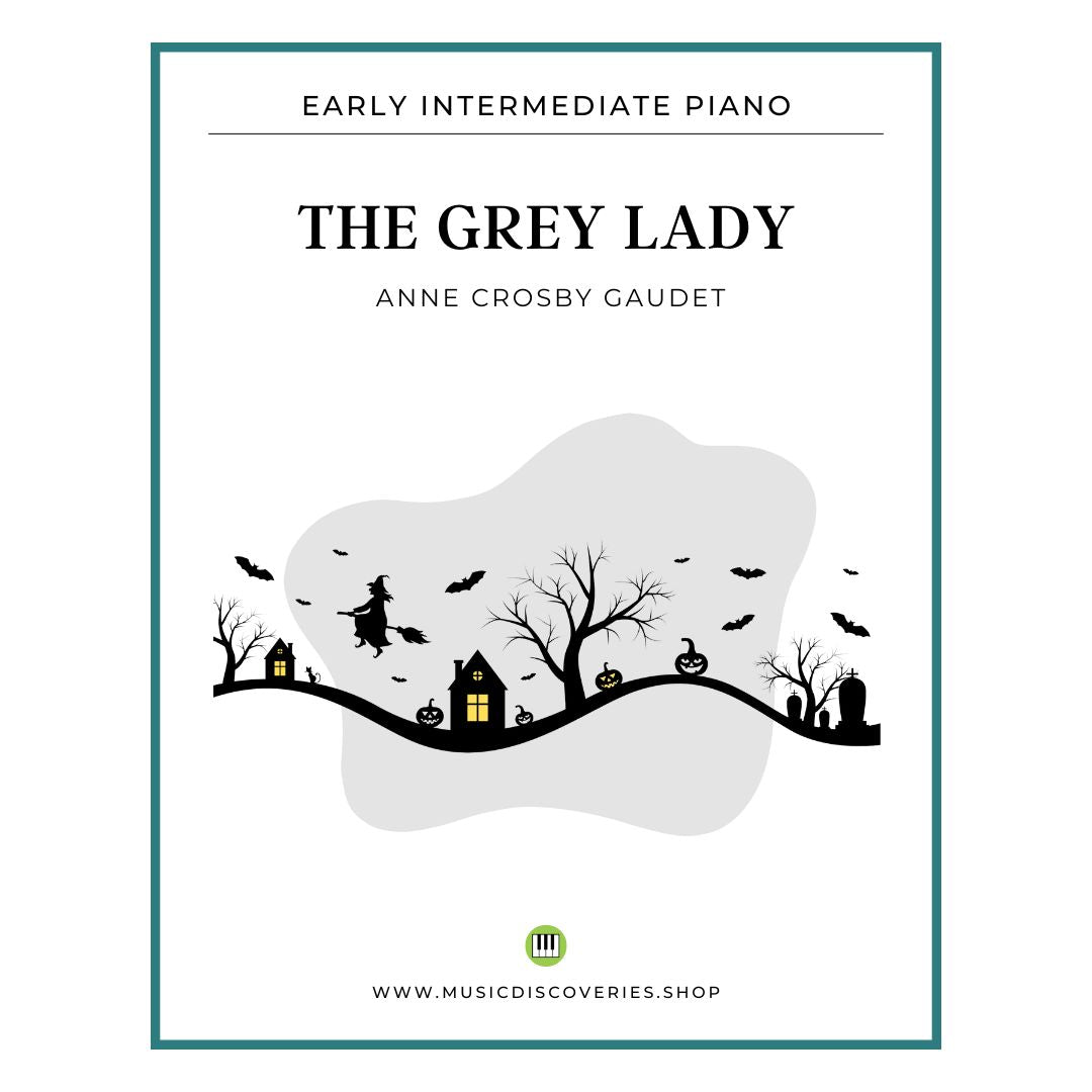 The Grey Lady, early intermediate piano sheet music by Anne Crosby Gaudet