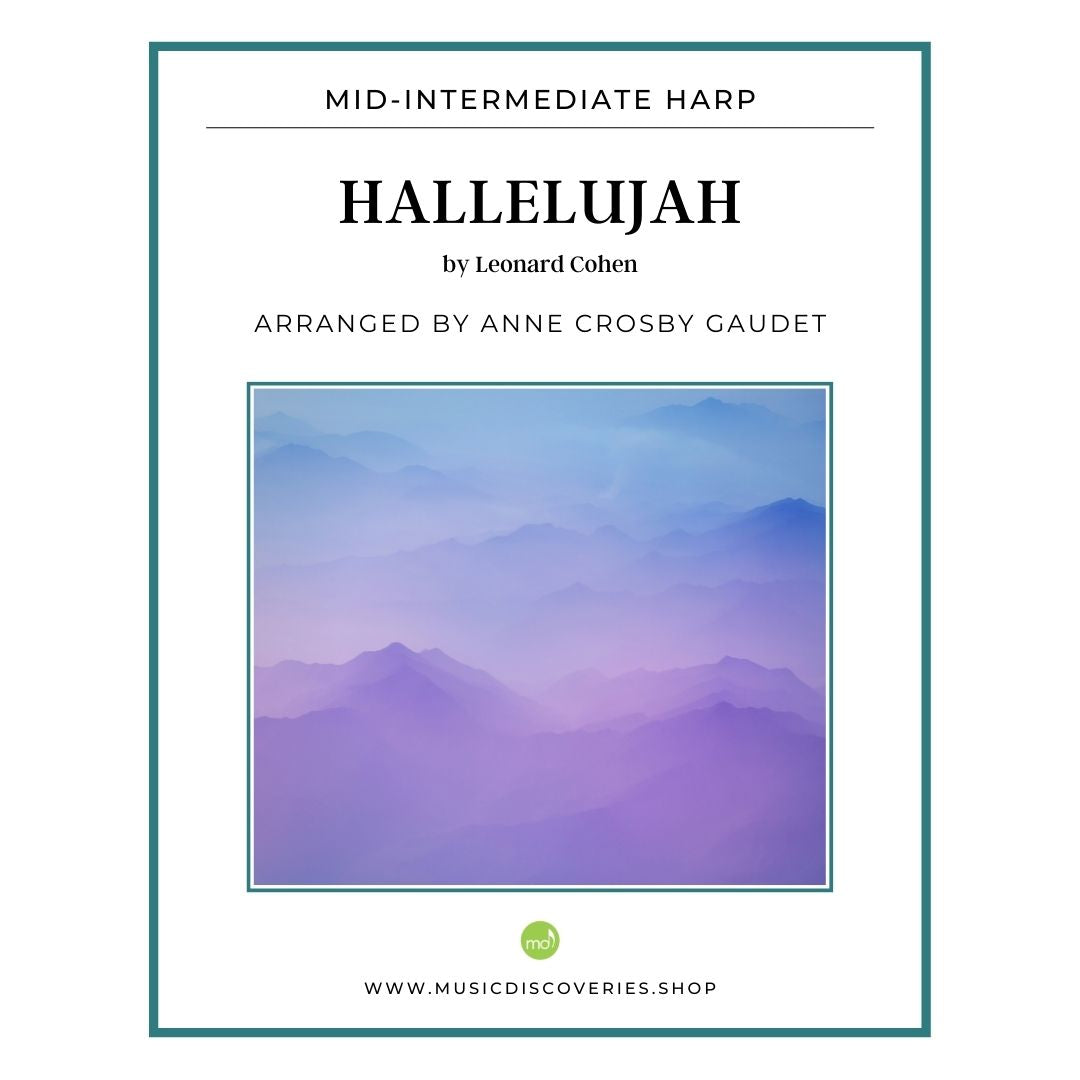 Hallelujah (Leonard Cohen), harp sheet music arranged by Anne Crosby Gaudet