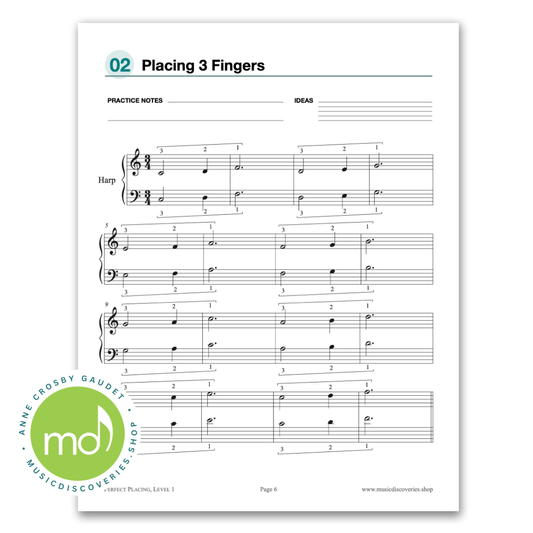 Perfect Placing (Level 1) Placing and linking warmups for harp by Anne Crosby Gaudet