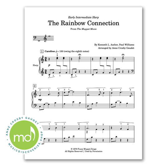 The Rainbow Connection, harp sheet music arranged by Anne Crosby Gaudet
