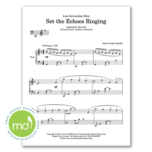 Set the Echoes Ringing, harp solo by Anne Crosby Gaudet