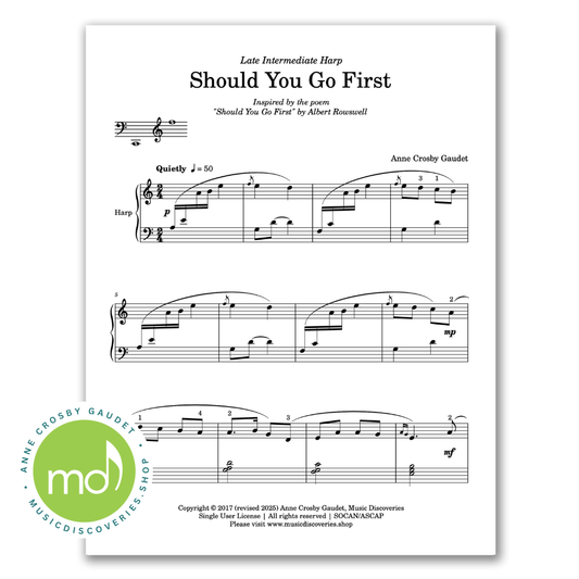 Should You Go First, harp sheet music by Anne Crosby Gaudet