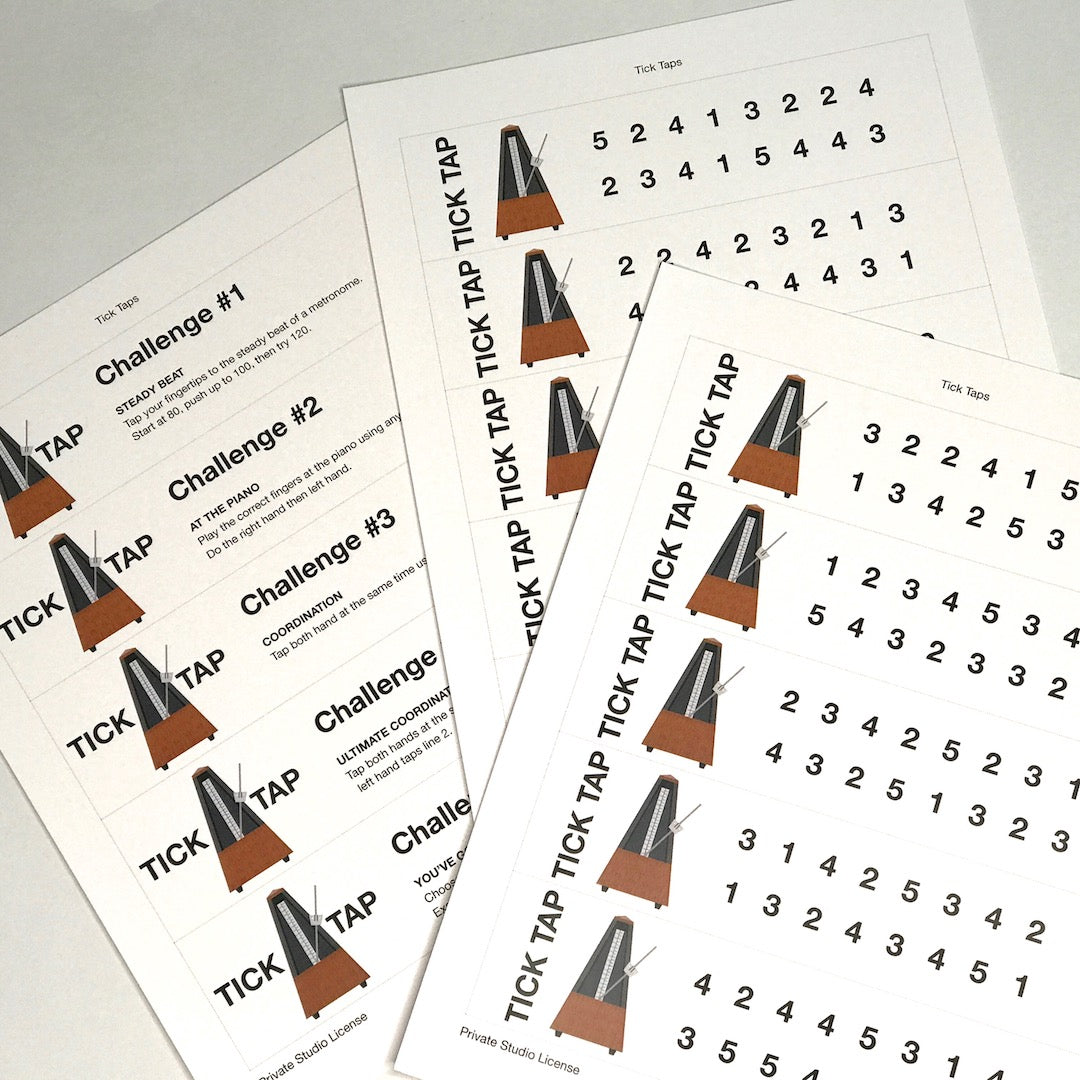 Tick Taps challenge students to finger tap with a metronome, level up the coordination by tapping both hands together or change up the rhythm.