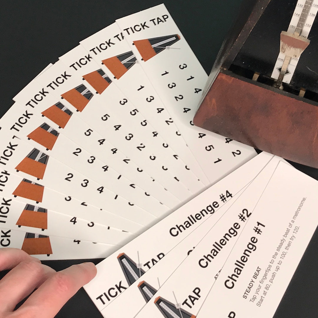 Tick Taps challenge students to finger tap with a metronome, level up the coordination by tapping both hands together or change up the rhythm.