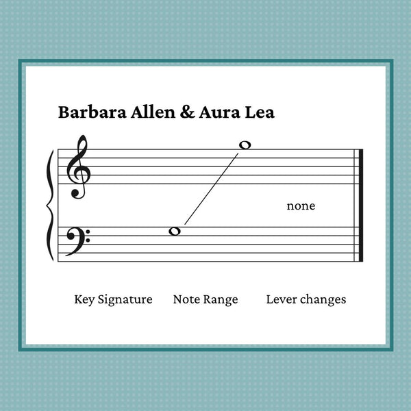 Barbara Allen and Aura Lea, double strung harp sheet music Music Discoveries