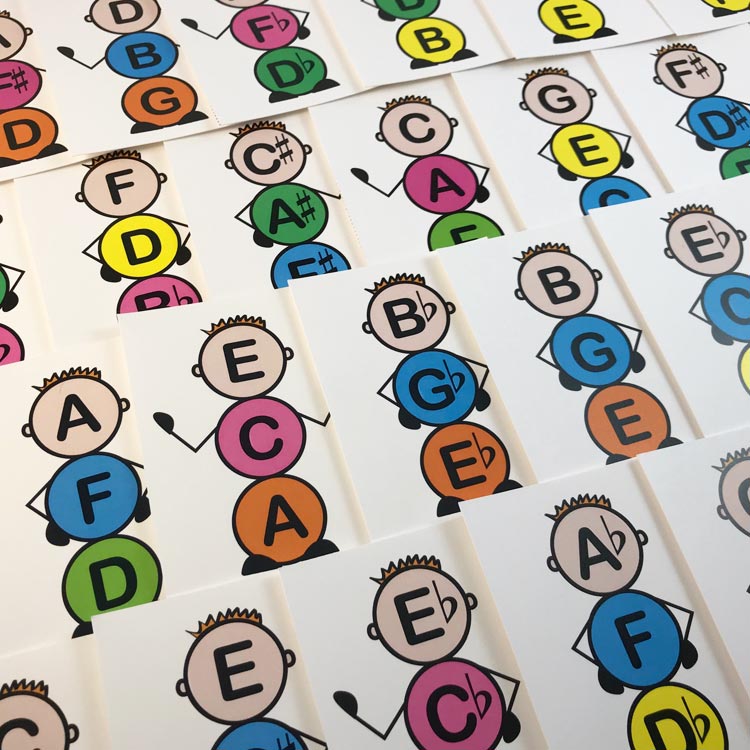 Identify major and minor triads with the Major Minor Boys printable teaching aids from Music Discoveries