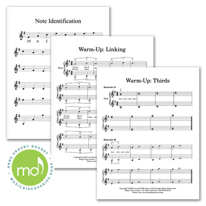 3 Easy Solos for Small Harp: In Time, Scarborough Fair, Bluebells and bonus warmups for beginners by Anne Crosby Gaudet
