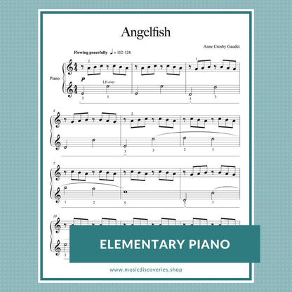 Angelfish, piano sheet music by Anne Crosby Gaudet