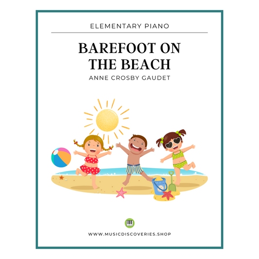 Barefoot on the Beach, piano duet sheet music by Anne Crosby Gaudet