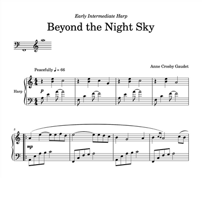 Beyond the Night Sky, harp sheet music by Anne Crosby Gaudet