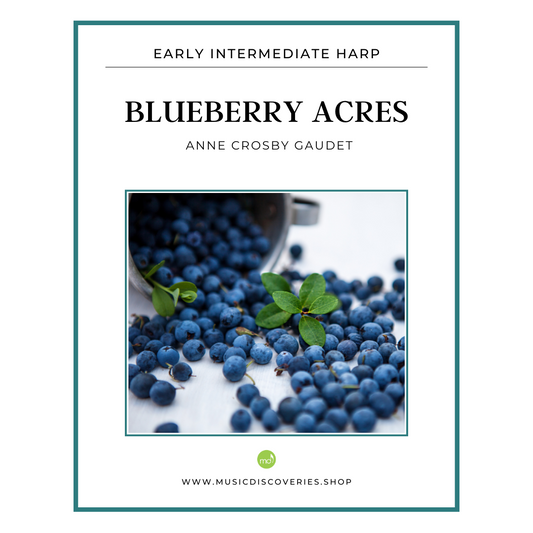 Blueberry Acres, harp sheet music by Anne Crosby Gaudet