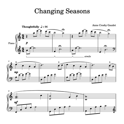 Changing Seasons, piano solo by Anne Crosby Gaudet