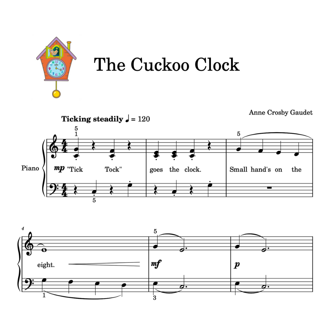 The Cuckoo Clock, piano sheet music by Anne Crosby Gaudet