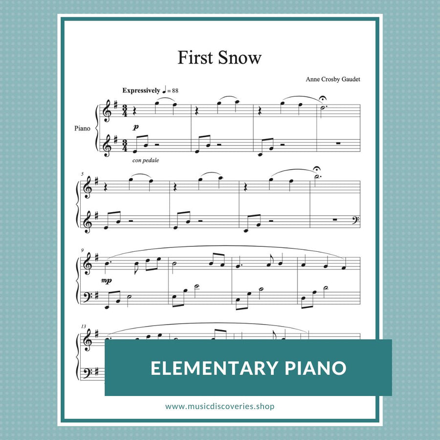 First Snow, piano solo by Anne Crosby Gaudet