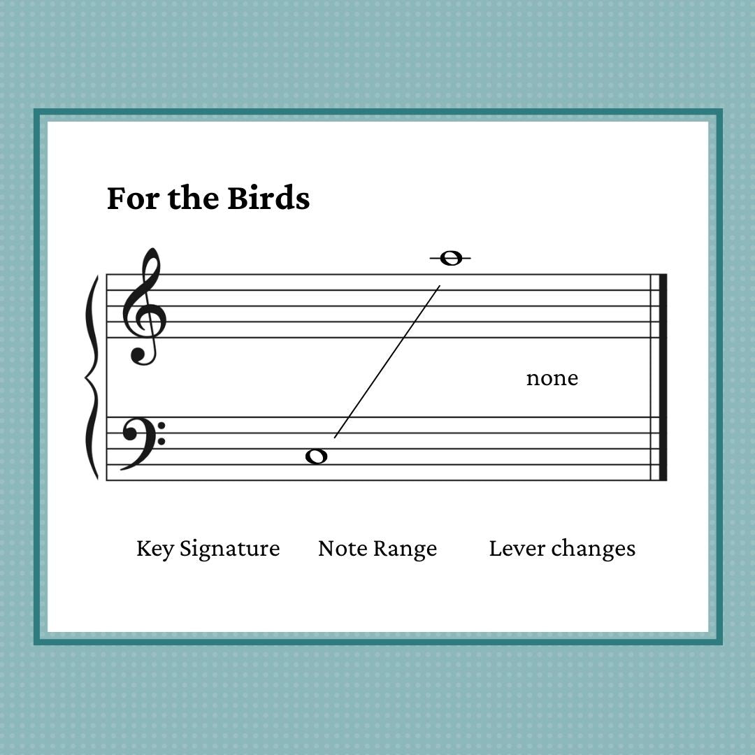 For the Birds, 5 Beginner harp solos by Anne Crosby Gaudet