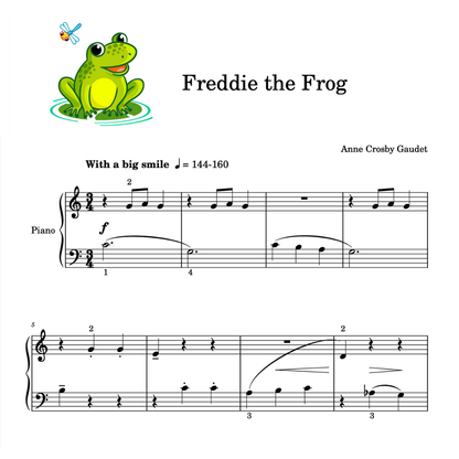 Freddie the Frog, piano sheet music by Anne Crosby Gaudet