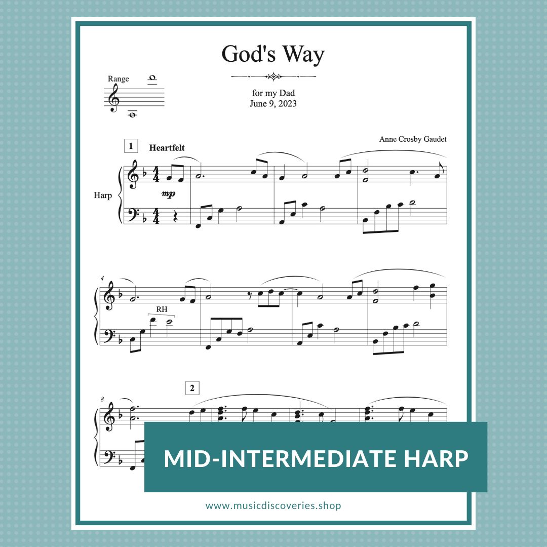 God's Way, harp sheet music by Anne Crosby Gaudet