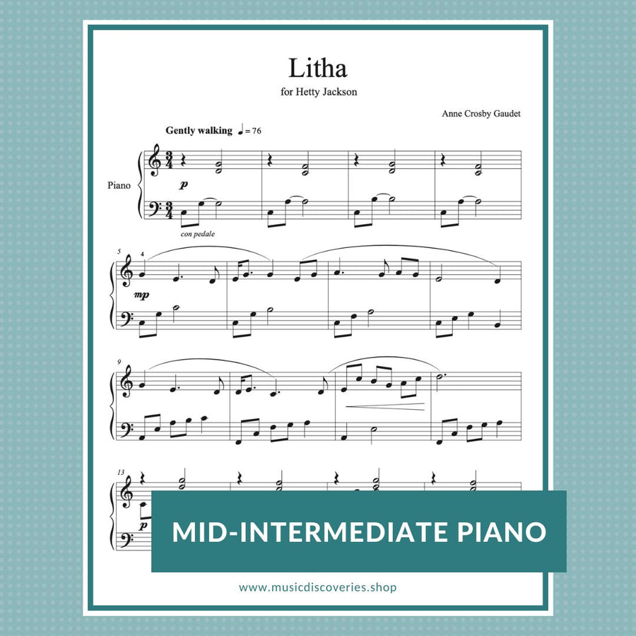 Litha, piano solo by Anne Crosby Gaudet