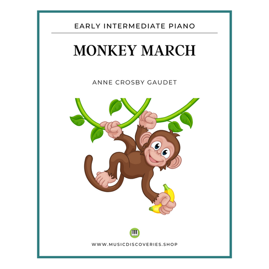 Monkey March, piano sheet music by Anne Crosby Gaudet