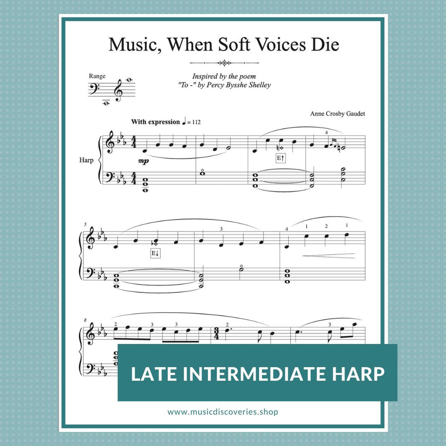 Music When Soft Voices Die, lever harp solo by Anne Crosby Gaudet