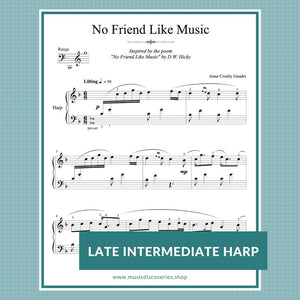 No Friend Like Music, harp sheet music by Anne Crosby Gaudet