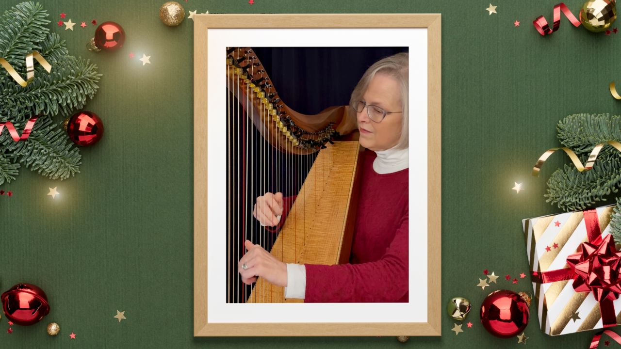 Load video: O Come All Ye Faithful, harp