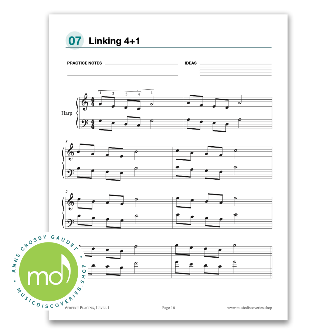 Perfect Placing (Level 1) Placing and linking warmups for harp by Anne Crosby Gaudet