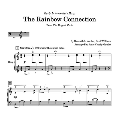 The Rainbow Connection, harp sheet music arranged by Anne Crosby Gaudet