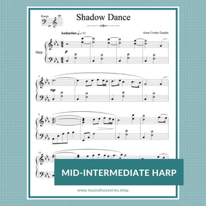 Shadow Dance, harp sheet music by Anne Crosby Gaudet