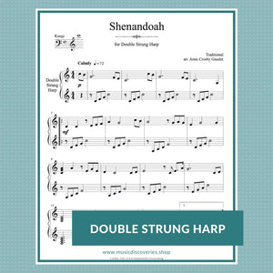 Shenandoah, double strung harp sheet music by Anne Crosby Gaudet