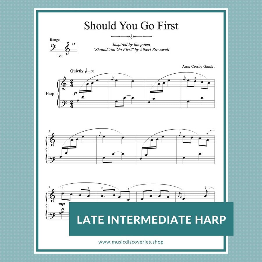 Should You Go First, harp sheet music by Anne Crosby Gaudet