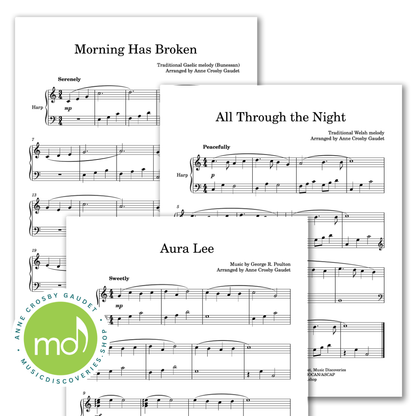 Simply 7 Gentle Melodies, 7 elementary harp arrangements by Anne Crosby Gaudet