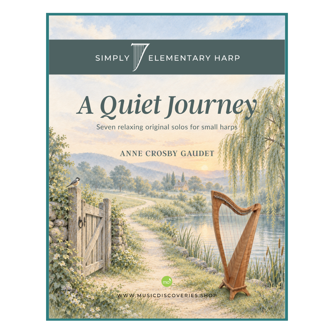 Simply 7 A Quiet Journey, elementary harp sheet music by Anne Crosby Gaudet