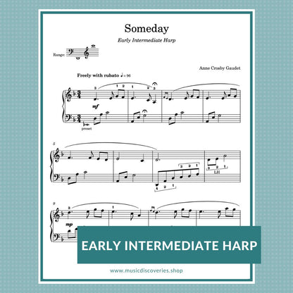 Someday, harp sheet music by Anne Crosby Gaudet