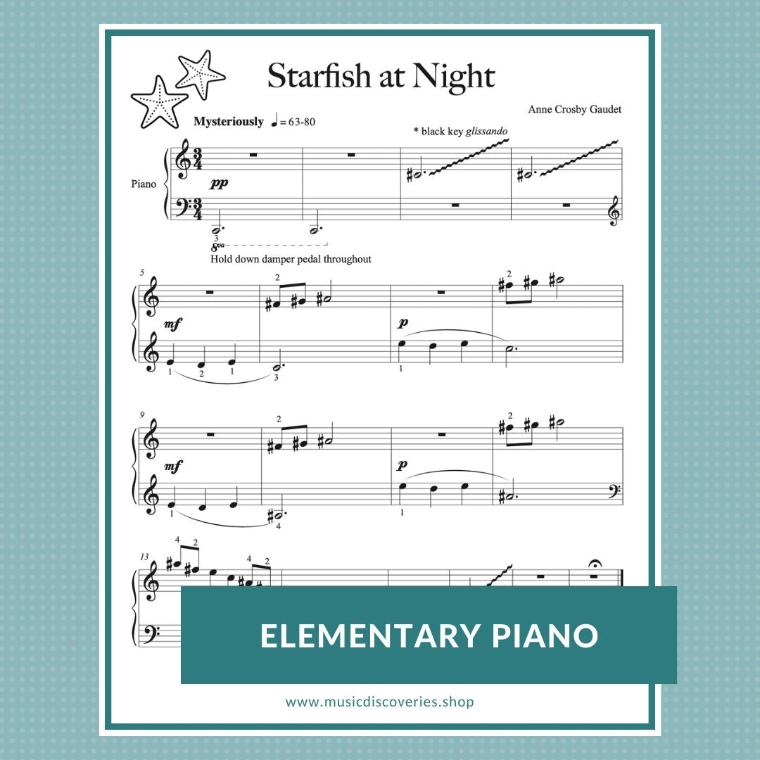 Starfish at Night, piano sheet music by Anne Crosby Gaudet