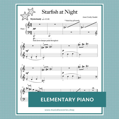 Starfish at Night, piano sheet music by Anne Crosby Gaudet