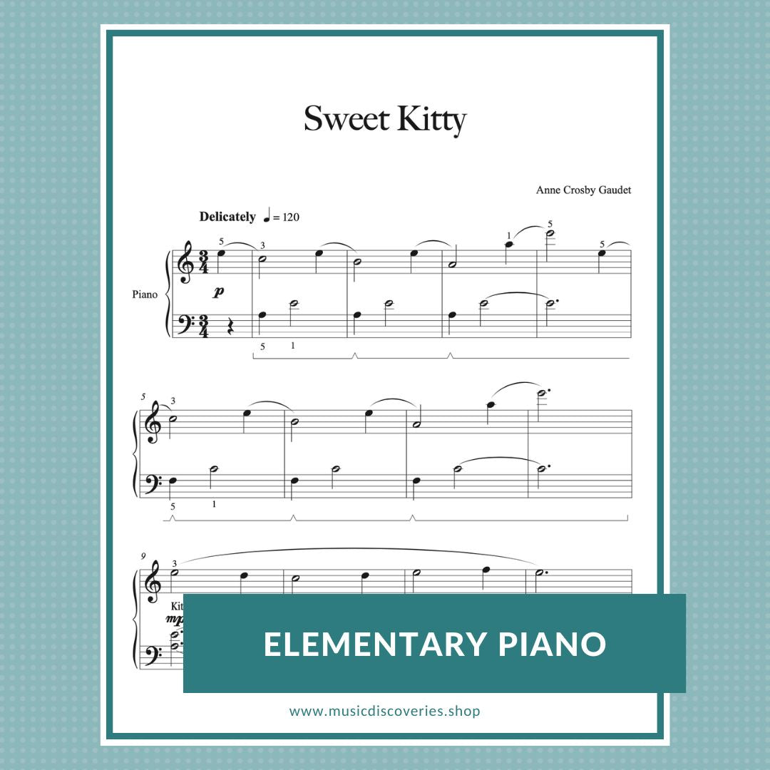 Sweet Kitty, piano sheet music by Anne Crosby Gaudet