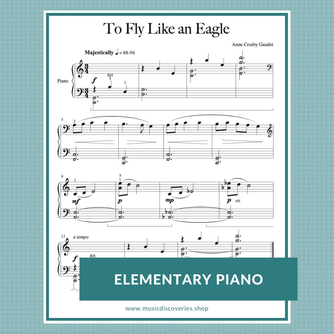 To Fly Like an Eagle, piano sheet music by Anne Crosby Gaudet