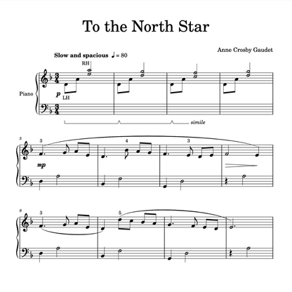 To the North Star, piano sheet music by Anne Crosby Gaudet