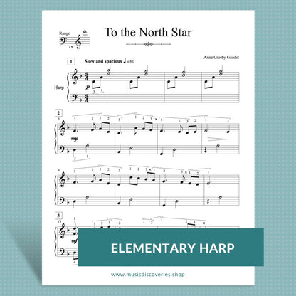 To the North Star, harp sheet music by Anne Crosby Gaudet