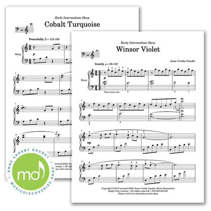 Watercolor on White, 7 harp solos by Anne Crosby Gaudet