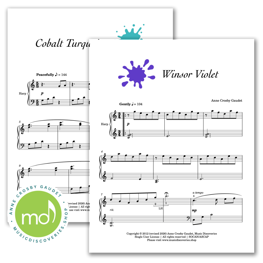  Watercolor on White, 7 harp solos by Anne Crosby Gaudet