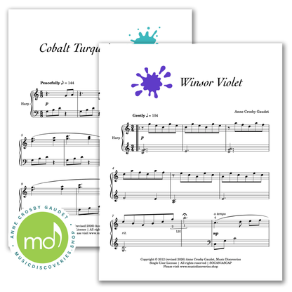  Watercolor on White, 7 harp solos by Anne Crosby Gaudet