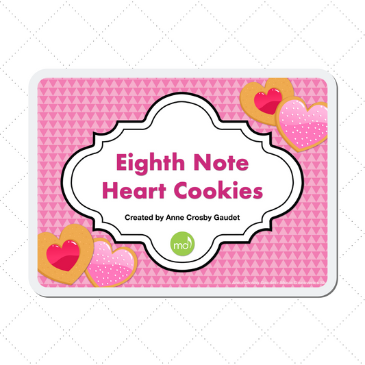 Eighth Note Heart Cookies Digital Music Teaching Aid